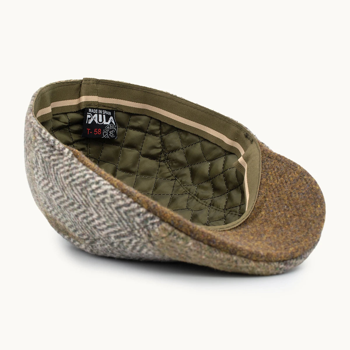 Gorra Paula Original Patchwork Arena y Gris vista lateral - sompaula