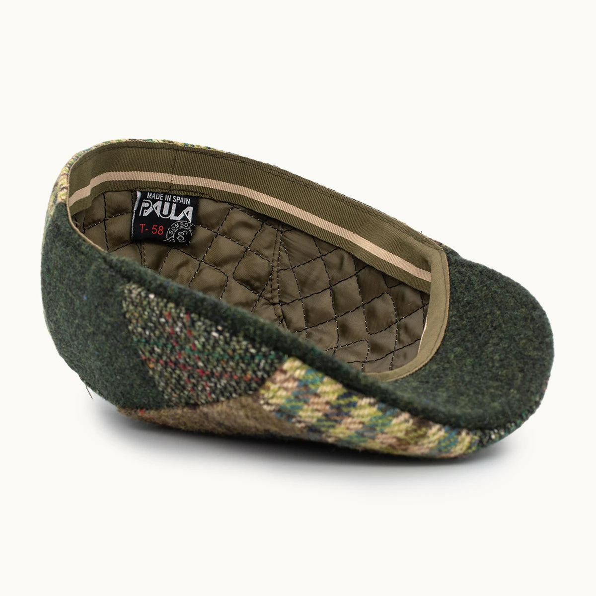 Gorra Paula Original Patchwork Verde y Tierra vista lateral - sompaula