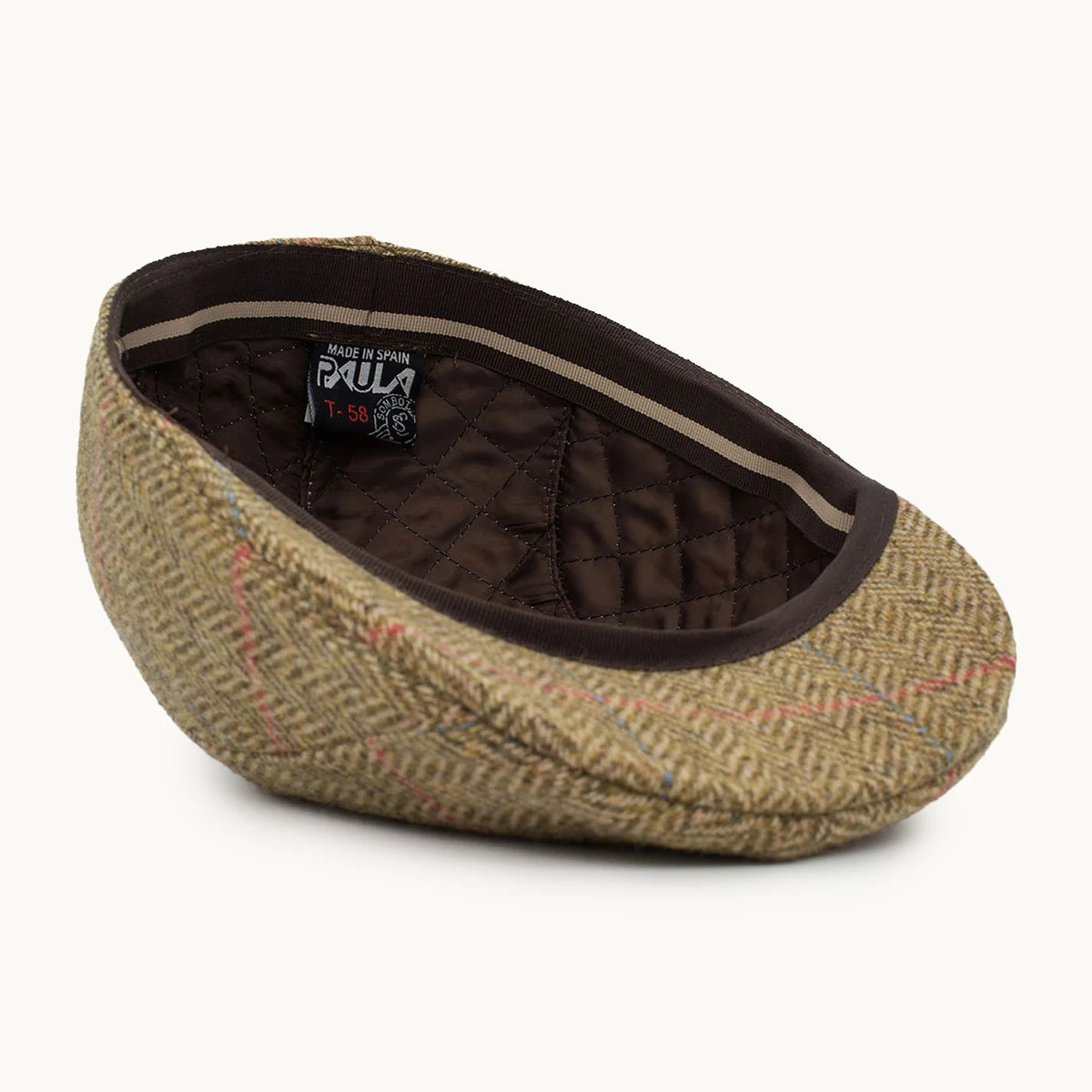Gorra Paula Original Herringbone Tierra y Rojo vista lateral - sompaula