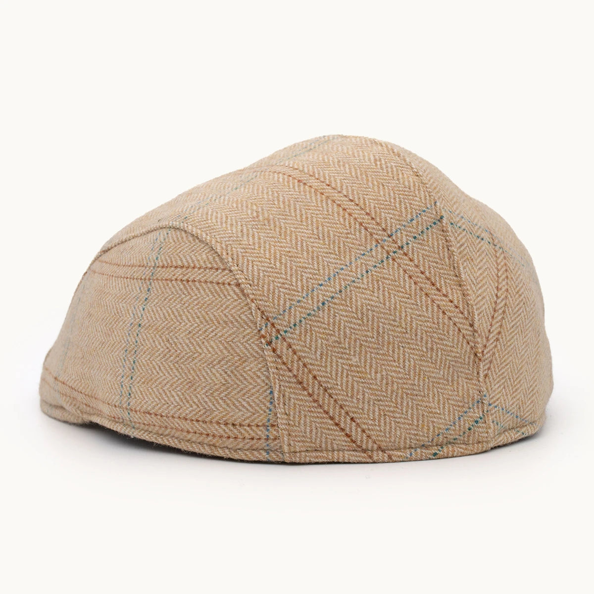 Gorra Paula Original Herringbone Arena y Azul vista lateral - sompaula