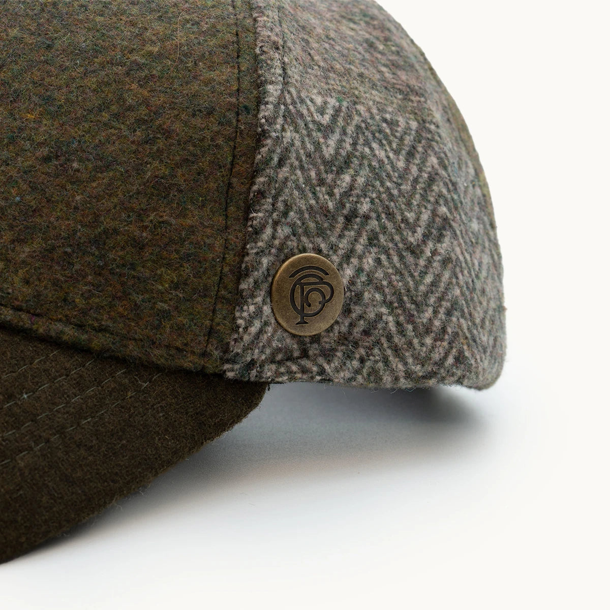 Gorra Paula Clásic Patchwork Verde y Tierra vista lateral - sompaula