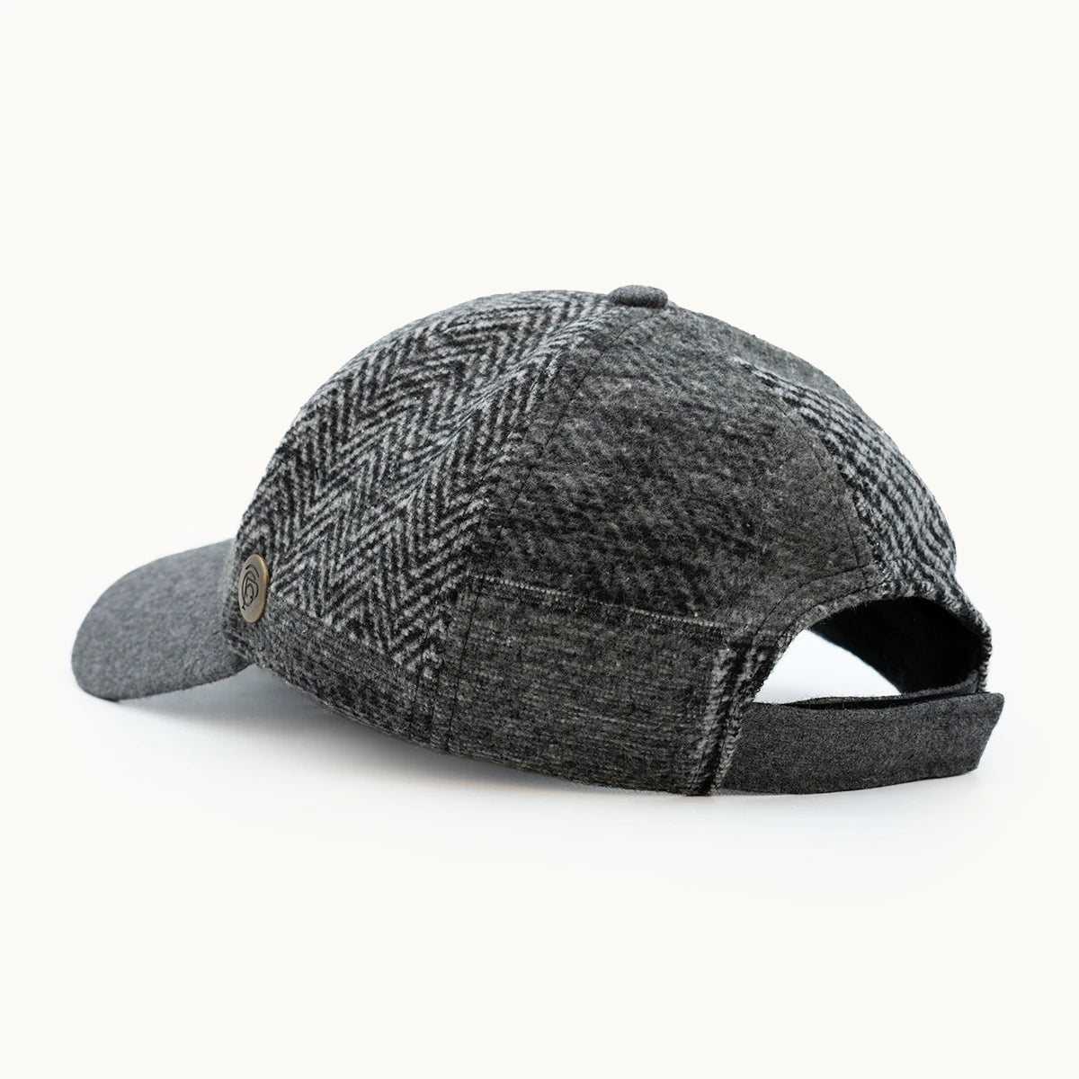 Gorra Paula Clásic Herringbone Patchwork Gris vista posterior - sompaula