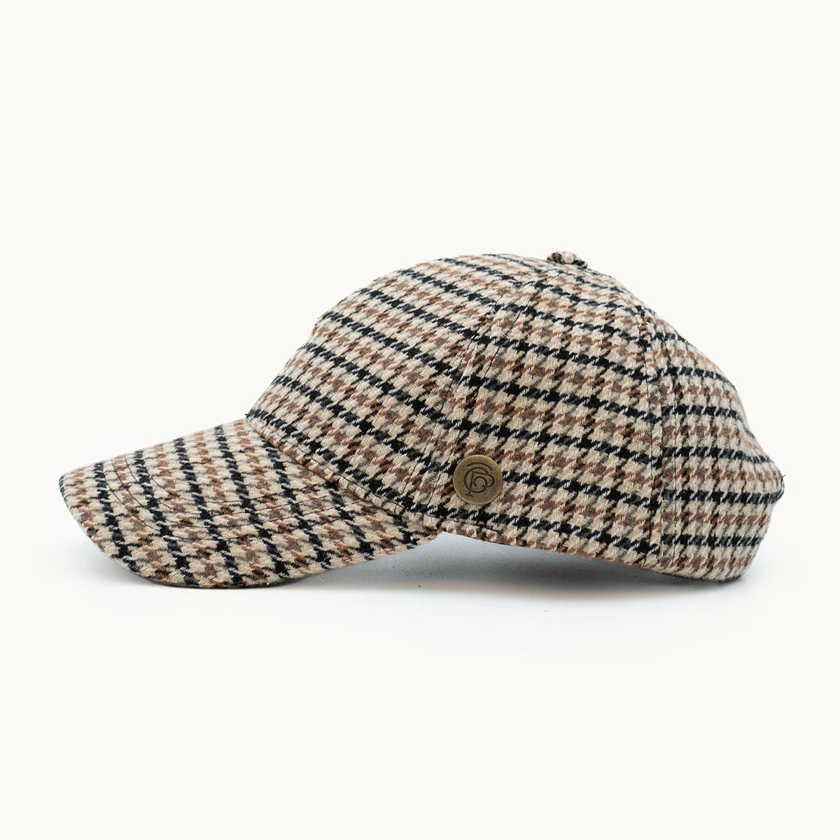 Gorra Paula Clásic Equestrian Crudo y Marrón vista lateral - sompaula
