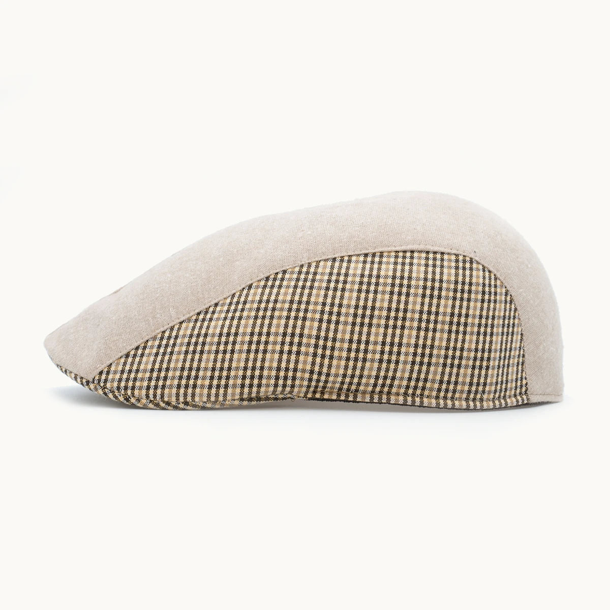 gorra beige claro algodón vista lateral
