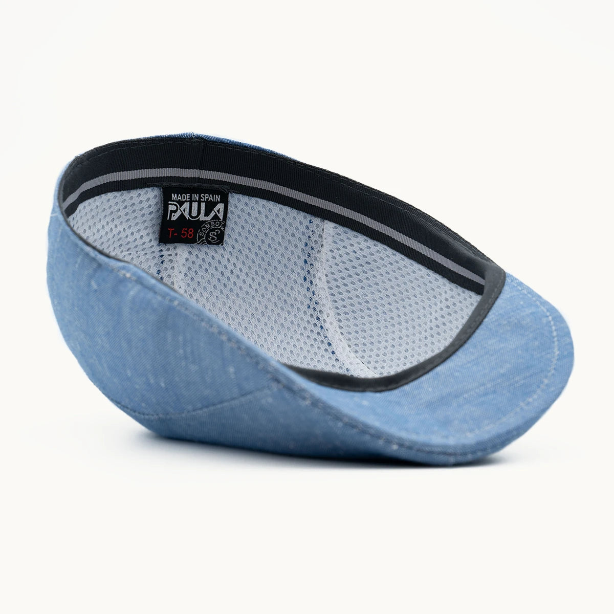interior gorra azul cielo con forro transpirable