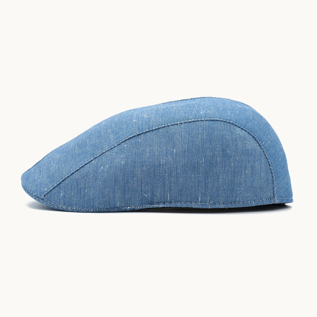 gorra azul cielo lino vista lateral