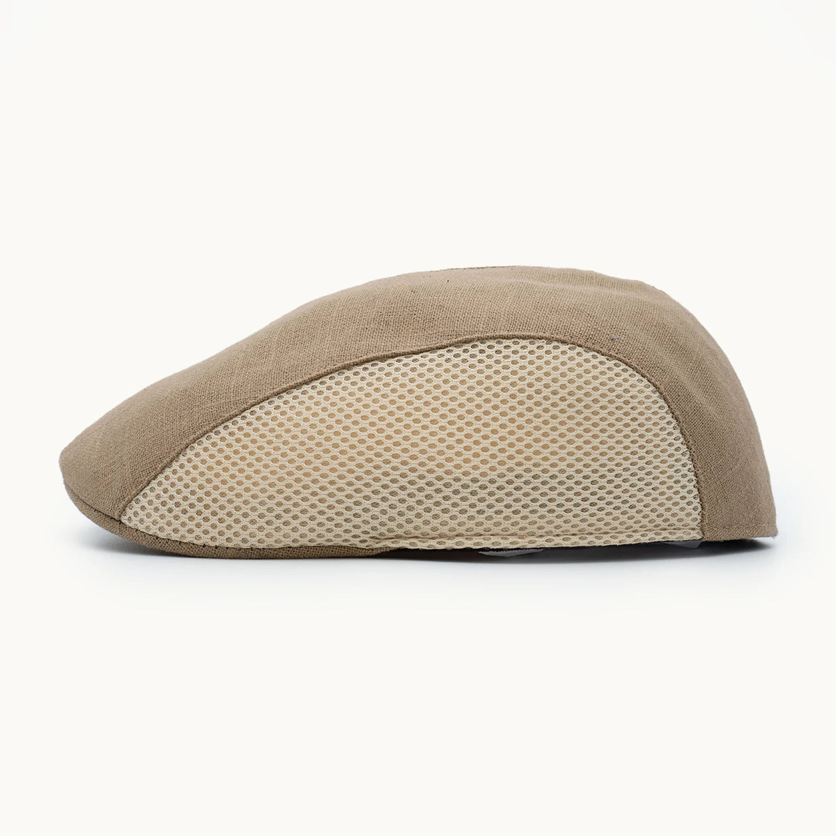 gorra lino arena vista lateral diseño ligero y cómodo