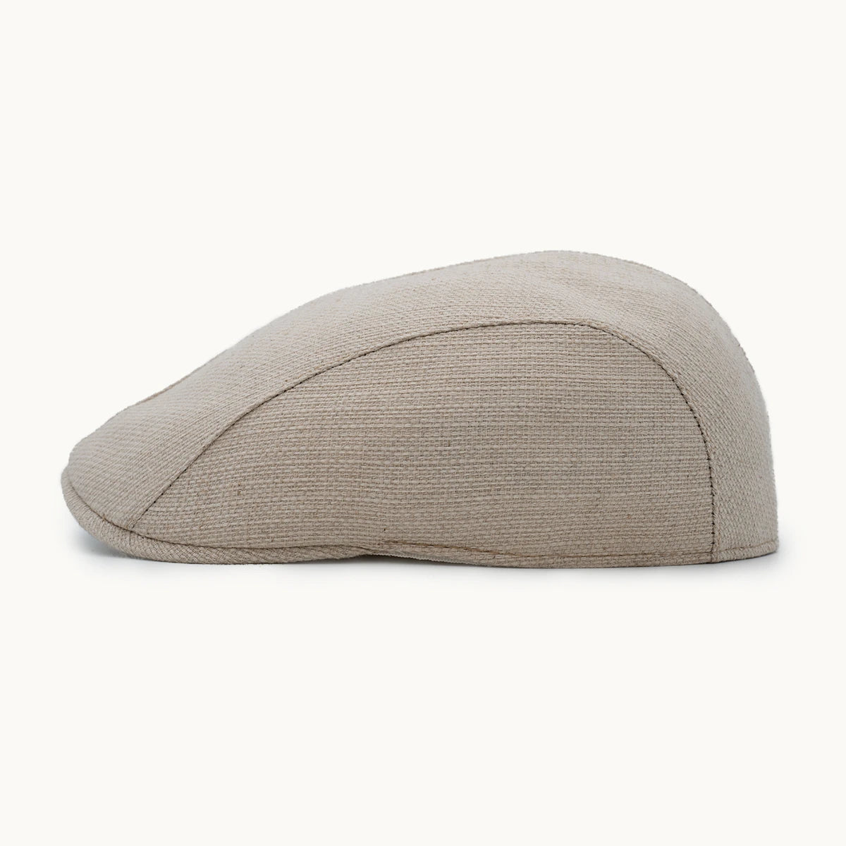 gorra lino arena claro vista lateral