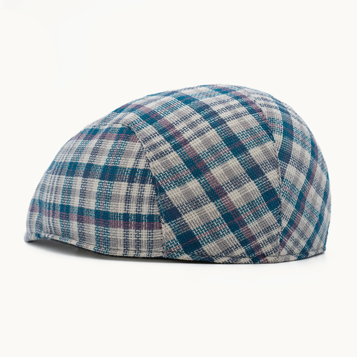 gorra cuadros azul y blanco parte trasera ajuste