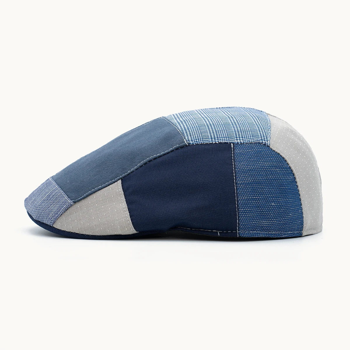 gorra patchwork azul vista lateral