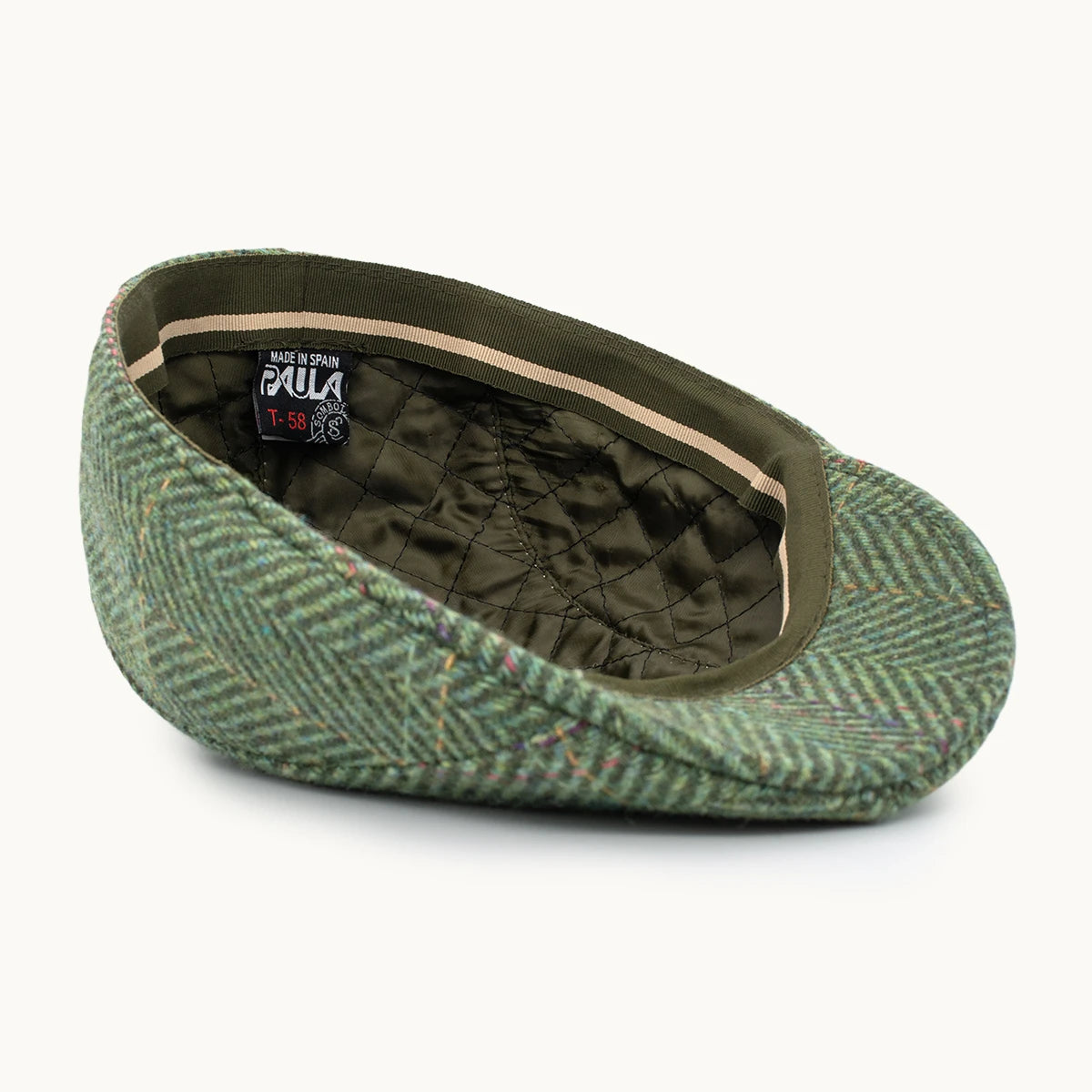 Gorra Paula Original Herringbone Verde Bosque vista lateral - sompaula