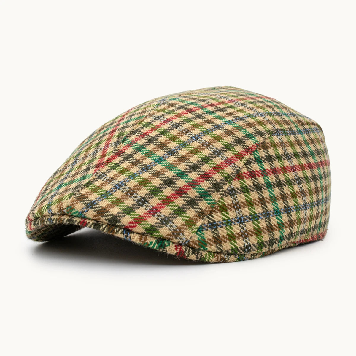 Gorra Paula Original Equestrian Cashmere Verde y Rojo vista frontal - sompaula
