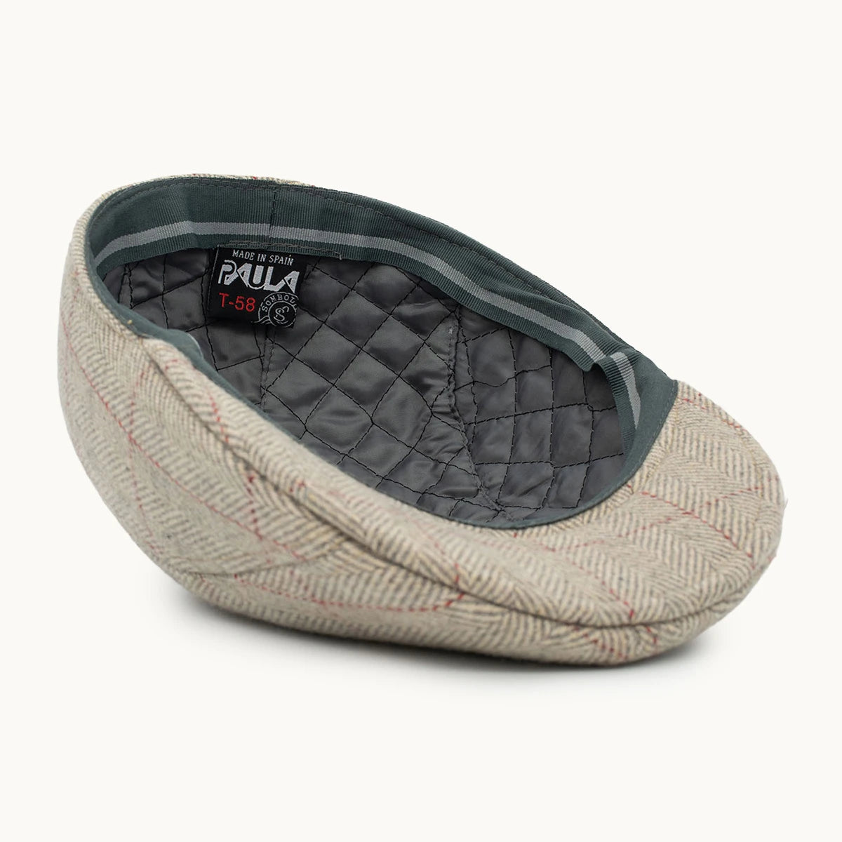 Gorra Paula Original Herringbone Gris Claro vista lateral - sompaula