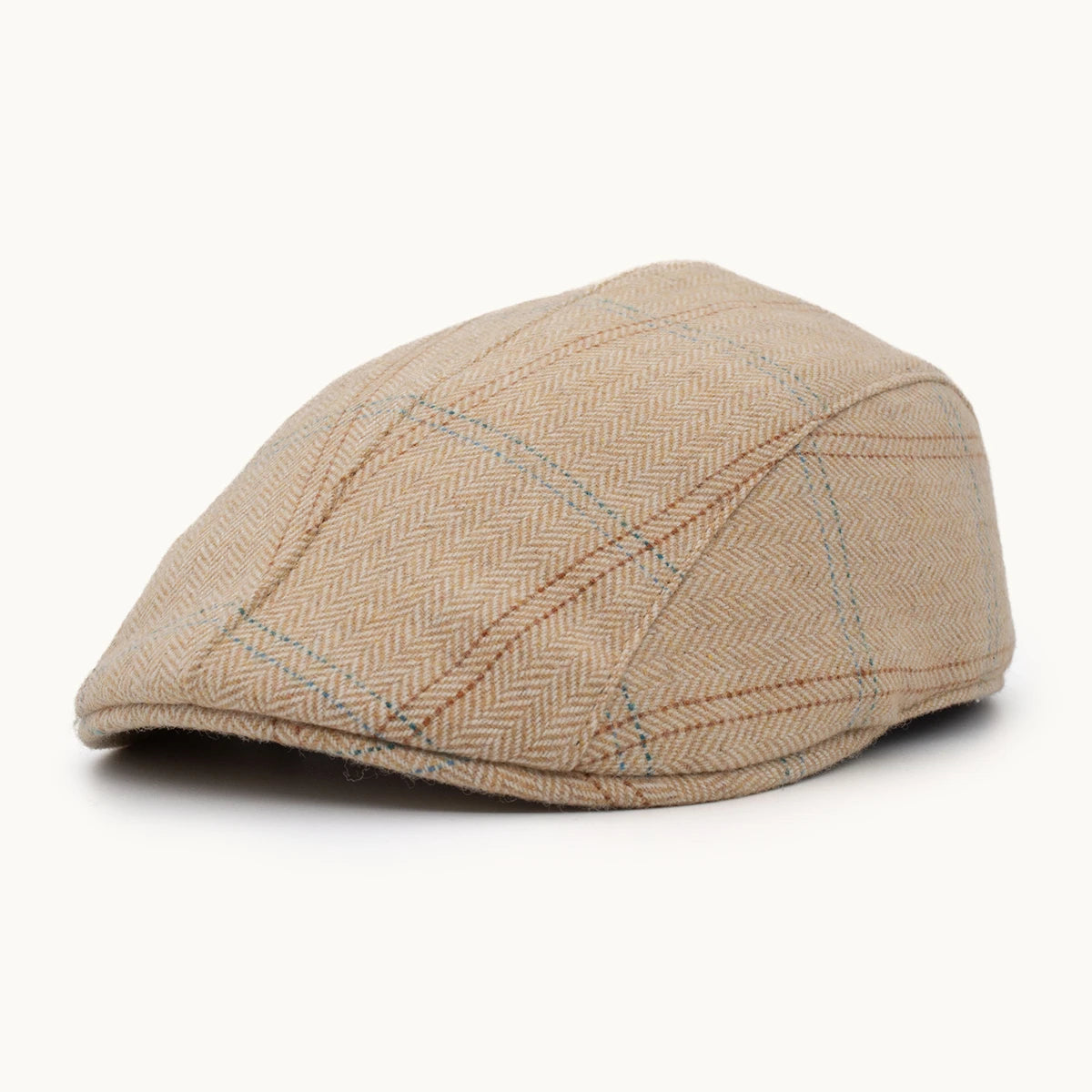 Gorra Paula Original Herringbone Arena y Azul vista frontal - sompaula