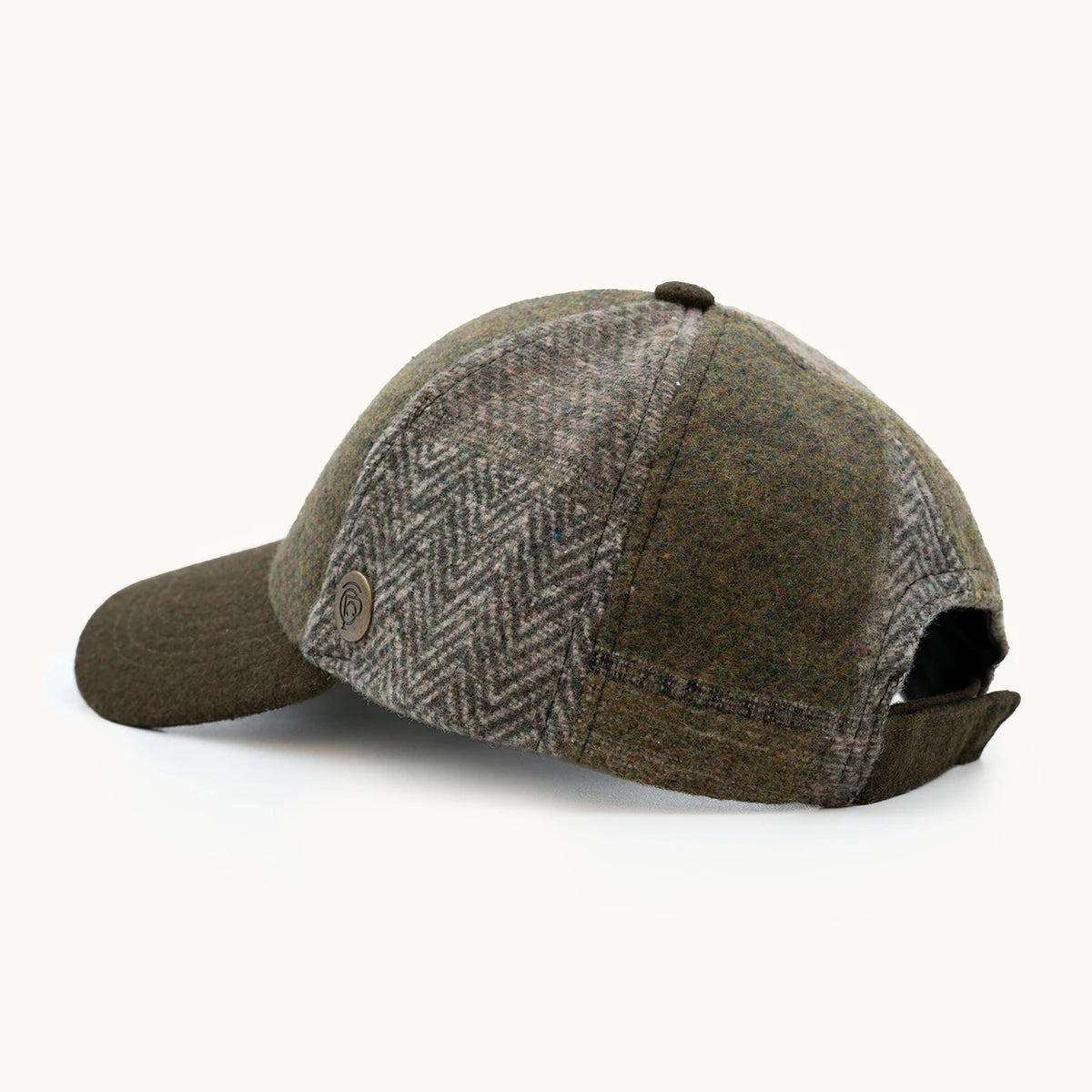 Gorra Paula Clásic Patchwork Verde y Tierra vista posterior - sompaula