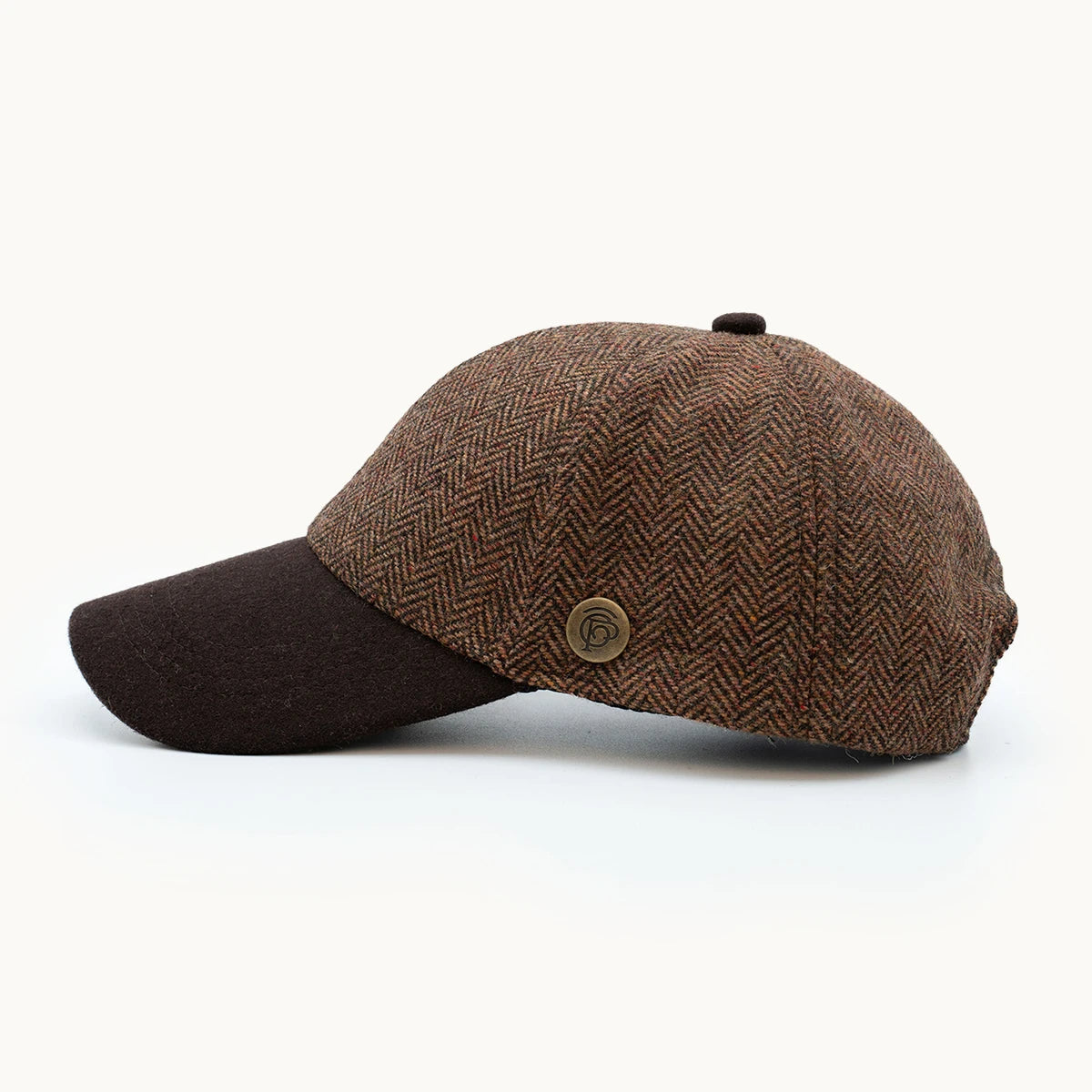 Gorra Paula Clásic Herringbone Marrón vista lateral - sompaula