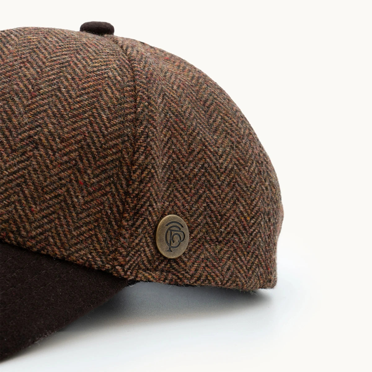 Gorra Paula Clásic Herringbone Marrón vista lateral - sompaula