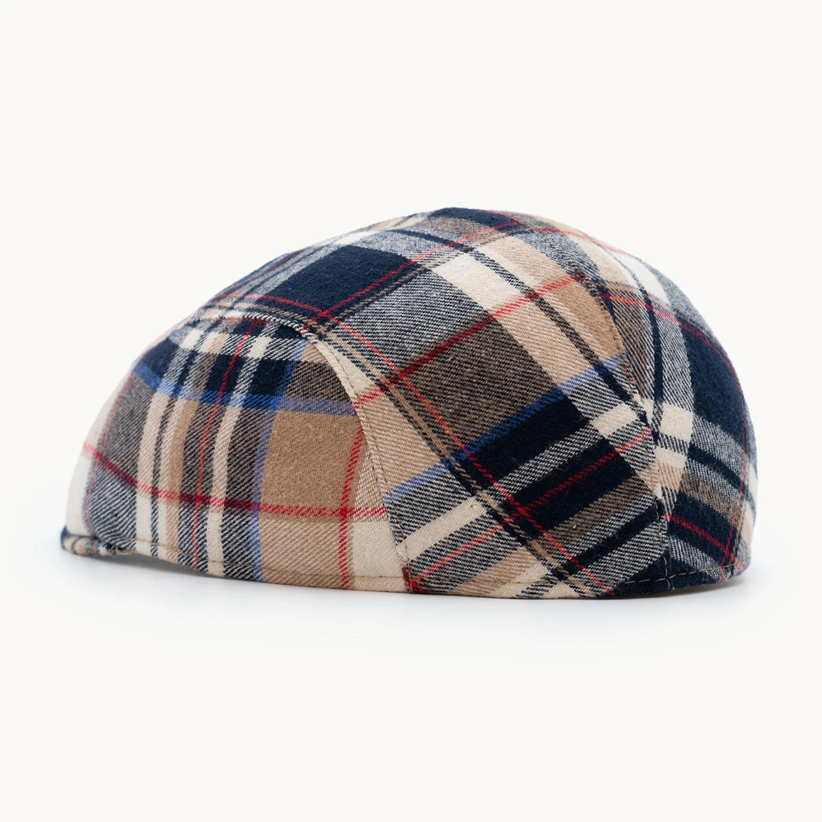 gorra cuadros tartán beige parte trasera ajuste cómodo