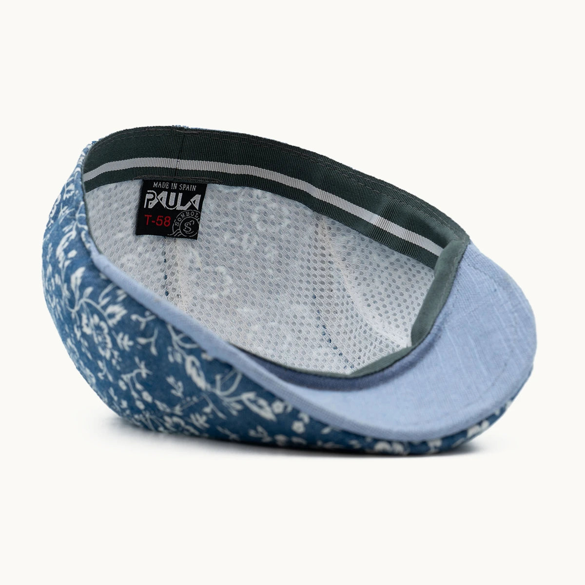 interior gorra floral algodón transpirable y ligera