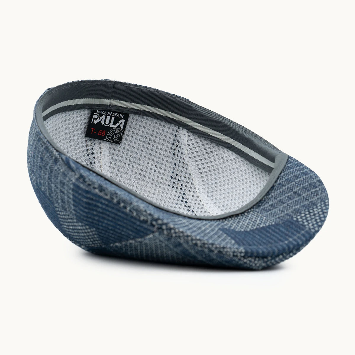 interior gorra vaquera patchwork con forro transpirable