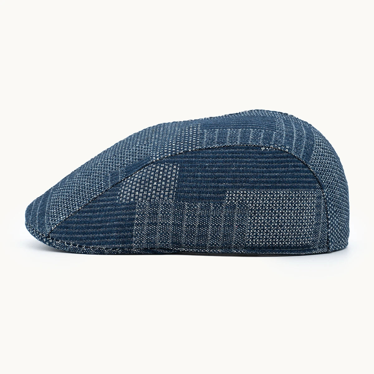 gorra vaquera patchwork azul vista lateral