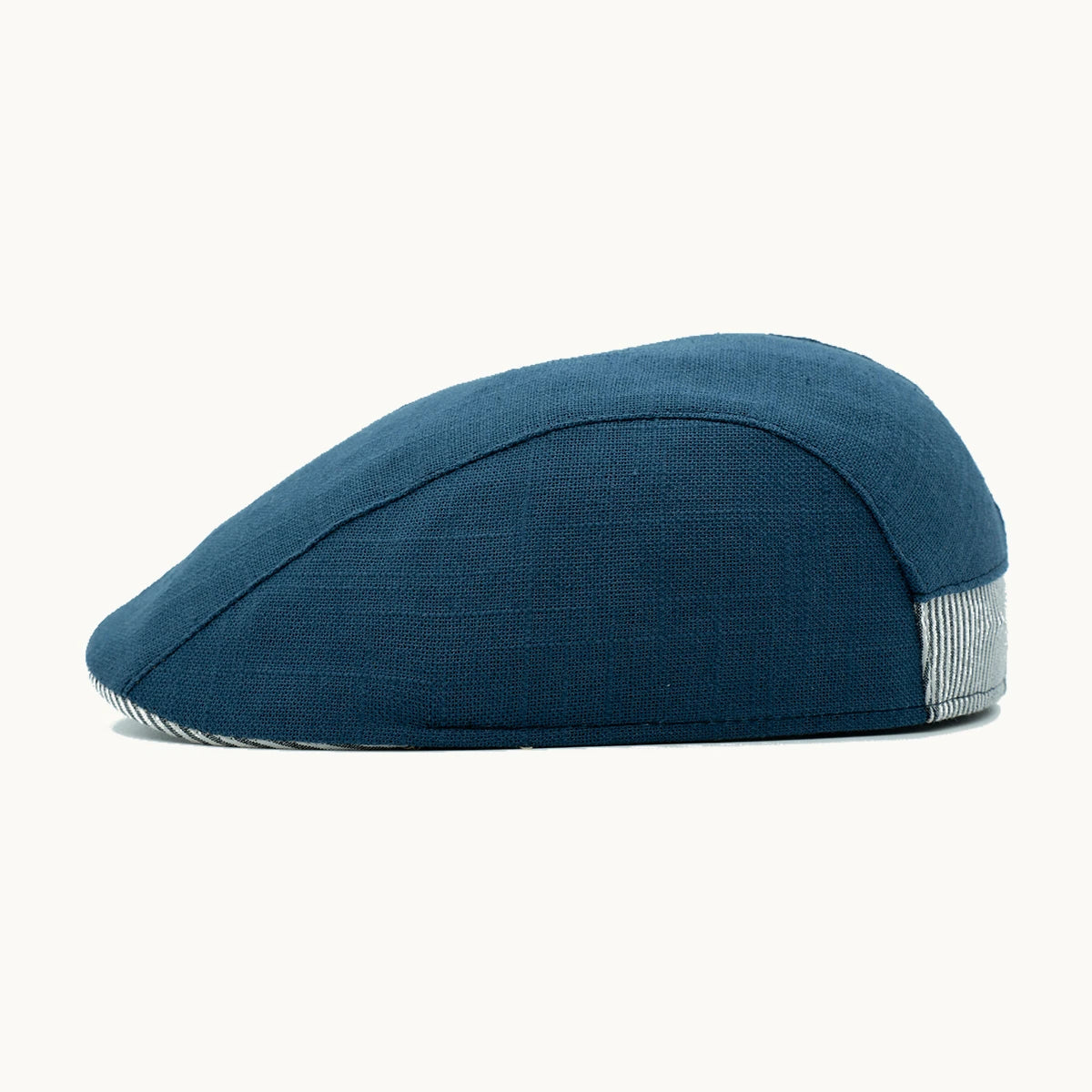gorra azul oceano lino vista lateral